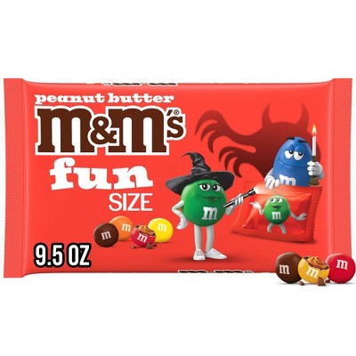 M&M's Halloween Peanut Butter Fun Size Individually Wrapped Candy Chocolates - 9.5oz