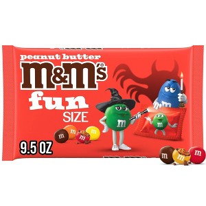 M&M's Halloween Peanut Butter Fun Size Individually Wrapped Candy Chocolates - 9.5oz - 1 of 4