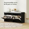KTMBDW Shoe Storage Bench Entryway, Shoe Bench with 2 Flip Drawers, Narrow Shoe Rack Bench,Shoe Cabinet with Fluted Doors, Shoe Organizer for Entryway - 3 of 4