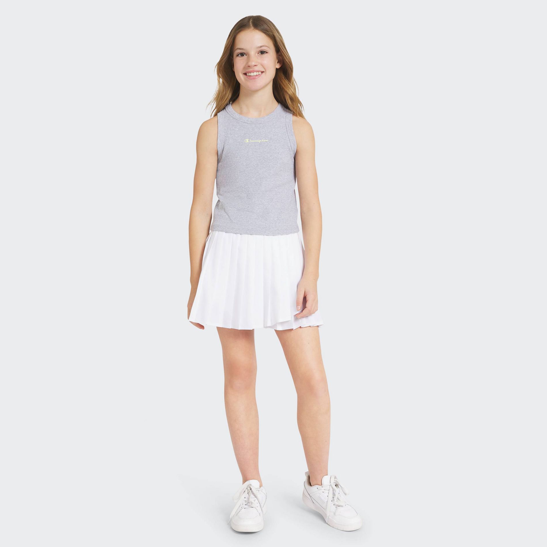 Champion Girls' Logo High Neck Ribbed Tank Top