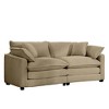 Modern Fabric Living Room Sofa 2 Seater Sofa with 4 Pillows ,Upholstered Large and Deep Seating 2-Seat Loveseat Sofa, Light Beige Corduroy - 3 of 4