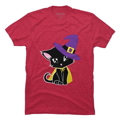 Men's Design By Humans Halloween Cat By AdrianaOliveira T-Shirt