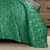 HoMe Mart Goods 3 Piece Green & Gray Geometric Reversible Quilt Coverlet Bedspread Bedding Set - 4 of 4