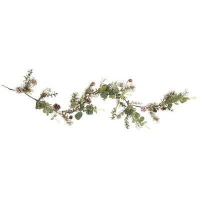 Northlight 5' White Berry, Eucalyptus And Pinecone Christmas Garland ...