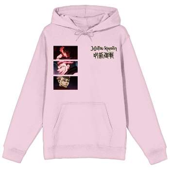 Jujutsu Kaisen Multi Screenshot Long Sleeve Cradle Pink Men's Hooded Sweatshirt