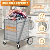 KTMBDW Large Folding Utility Shopping Cart with Removable Liner – Heavy Duty, 360° Swivel Wheels, Portable for Groceries, Laundry - 3 of 4
