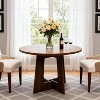 Round Dining Table for 4, 43.3" Wood Kitchen Table with Cross Base, Farmhouse Dinner Room Tables for Home, Kitchen, Living Room - 2 of 4