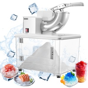 VEVOR Commercial Ice Crusher 661LBS/H, 350W Electric Snow Cone Machine with 4 Blades, 1400RPM Stainless Steel Shaved Ice Machine, White - 1 of 4