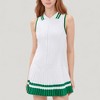 Anna-Kaci Active Women's Sleeveless Tennis Dress with Zip Front Contrast Trim Collar and Colorblock Pleated Skirt - 4 of 4