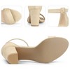 Perphy Women's Ankle Strap Open Toe Chunky High Heels Sandals - 4 of 4