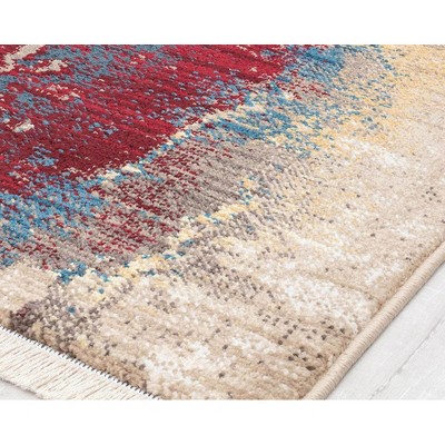 Liquid Gold Abstract Multicolor Rectangular Area Rug, 5' x 7'