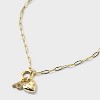 14K Gold Dipped Cubic Zirconia Puffy Heart Charm Initial Necklace - A New Day™ Gold - 4 of 4
