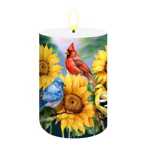 Briarwood Lane Summer Flameless Candle 6x3 Birds in the Garden Flameless Candle with Timer for Summer - 1 of 4