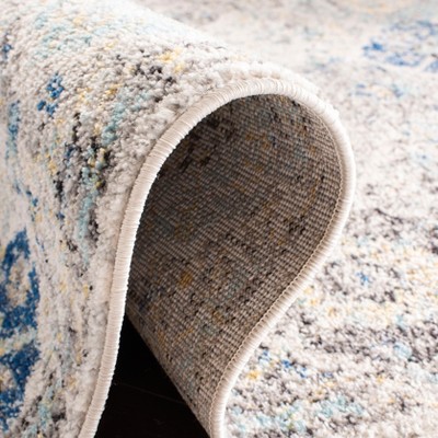 Elegant Ivory Square Synthetic Rug - Stain-Resistant and Reversible