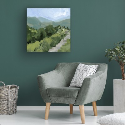 Victoria Barnes Green Valley Landscape Canvas Art with Wood Frame