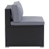 Parksville Patio Sectional Middle Chair - Black - CorLiving: Weather-Resistant, UV-Protected, Polyester Foam Cushion - 4 of 4