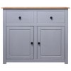 vidaXL Sideboard Gray 36.6 inches x15.7 inches x31.5 inches  Solid Pinewood Panama Range - 2 of 4