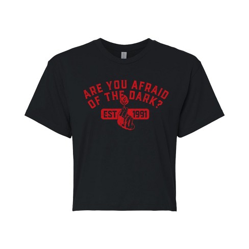 Women's - Are You Afraid of the Dark - Red Match Logo Cropped Graphic T-Shirt - image 1 of 4