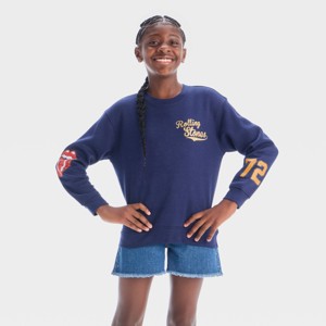 Girls' Rolling Stones Graphic Sweatshirt - Navy Blue - 1 of 4