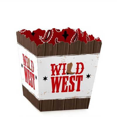 Big Dot of Happiness Western Hoedown - Party Mini Favor Boxes - Wild West Cowboy Party Treat Candy Boxes - Set of 12