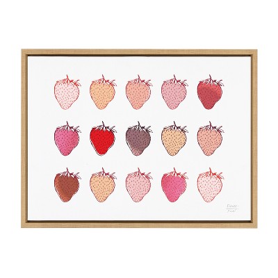 Natural Strawberry Fields Abstract Canvas Print with Polystyrene Frame