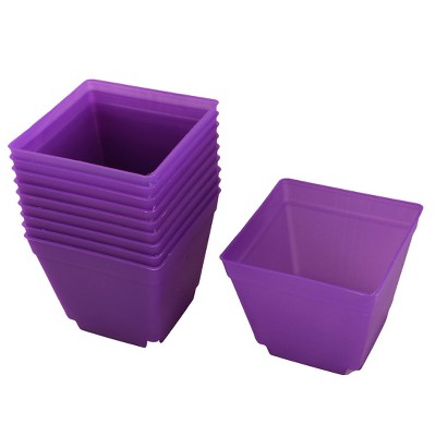 Unique Bargains Coffee Shop Decor Square Plastic Flower Plant Pots 10 Pcs