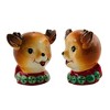 Transpac 3.0 Inch Vintage Reindeer Salt & Pepper Set Winking Holiday Playful Smile Salt And Pepper Shakers - 3 of 3