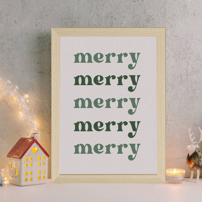 7&#34; x 10&#34; Merry Merry Merry Natural Frame Wall Canvas - Petal Lane, 3 of 5