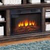 ORRD 58'' TV Stand with 23'' Fireplace, Sliding Doors & Storage, Antique Brown - 3 of 4