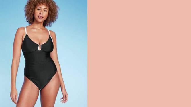 Women's Crepe U-Wire One Piece Swimsuit - Shade & Shore™, 2 of 7, play video