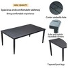 DOMETOUR Outdoor Patio Aluminum 40"x70" Rectangle Dining Table with Tapered Feet & Umbrella Hole, Black - 2 of 4