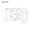 Entryway Cabinet Console Cabinet With Adjustable Shelves 4 Door Storage Cabinet Curved Corner Design Shoe Cabinet Entryway-Cuddlewood - 4 of 4