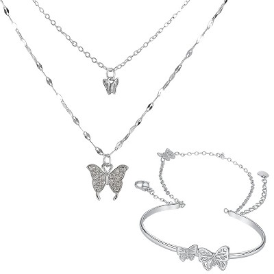 Butterfly Bracelet, Bracelet and Necklace Set for Women