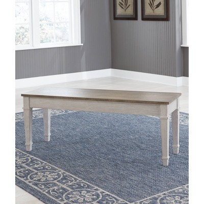 Skempton Two-Tone Transitional Storage Bench, 48" White & Light Brown
