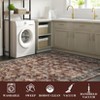 Floral Printed Area Rugs Vintage Distressed Throw Rugs with Non-Slip Backing, Non-Shedding Floor Carpet - 3 of 4
