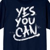 Yes You Can Gym Culture Unisex Adult Navy Blue Graphic Tee - 2 of 3