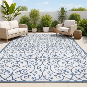 JONATHAN Y Madrid Vintage Filigree Textured Weave Indoor/Outdoor Area Rug - 1 of 4