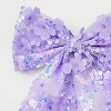 Girls' Sequin Flowers Bow Barrette Clip - Cat & Jack™ Lavender: Hair Styling, Fashion, Recycled Polyester - 4 of 4