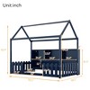 Okak Playhouse Floor Bed Twin Size with Guardrails,Kids Cottage Bed with Storage Bookshelf, Wooden House Bed Frame - 3 of 4