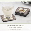 Pimpernel Spode Woodland Coasters (Set of 6) - Cork Backed Tabletop Protection, Heat & Stain Resistant - 4” x 4”, Durable, Assorted Bird Motifs - 2 of 4