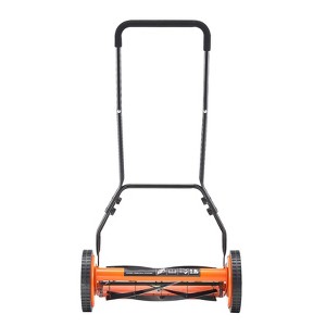 VEVOR Push Reel Lawn Mower 18 inch, 5 Blades Manual Push Mower No Motor, 1.37-2.44 in Adjustable Cutting Height, Orange&Black - 1 of 4