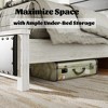 TiramisuBest Queen Size Bed Frame with Upholstered Headboard - Antique White+Gray MDF+Metal Design - 4 of 4