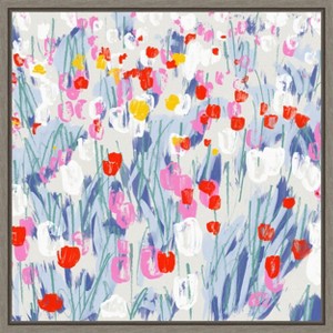 Amanti Art Tulip Field by Jenny Frean Canvas Wall Art Print Framed 22 x 22-in. - 1 of 4