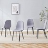 MAYEERTY Set of 4 Luxury Simple Dining Chairs - Light Gray Linen-Cotton, Black Metal Legs, Fits Diverse Decor - 2 of 4