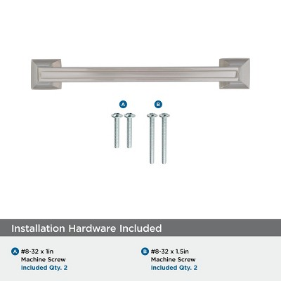 Satin Nickel 5-7/8" Traditional Bar Pull with Mounting Hardware