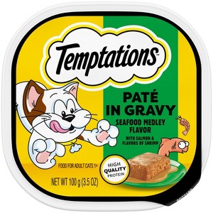 Temptations Pate in Gravy Seafood Flavor Wet Cat Food - 3.5oz - 1 of 4