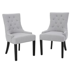 Hayden Tufted Dining Chairs - Light Gray (Set of 2) - Christopher Knight Home