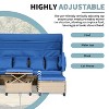 Whisen 4-Piece UV-Proof Resin Wicker Patio Sofa Set with Retractable Canopy, Cushions and Lifting Table - Blue - 4 of 4