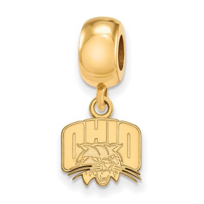Black Bow Jewelry 14k Yellow Gold Plated Sterling Silver Ohio Bobcats NCAA Bead Charm