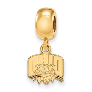 Black Bow Jewelry 14k Yellow Gold Plated Sterling Silver Ohio Bobcats NCAA Bead Charm - 1 of 3